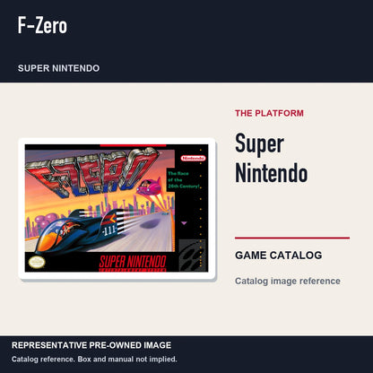 Representative pre-owned F-Zero (Super Nintendo), platform product layout.