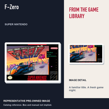 Representative pre-owned F-Zero (Super Nintendo), editorial image and detail.