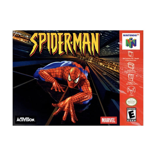 Representative pre-owned Spiderman (Nintendo 64), white product reference.