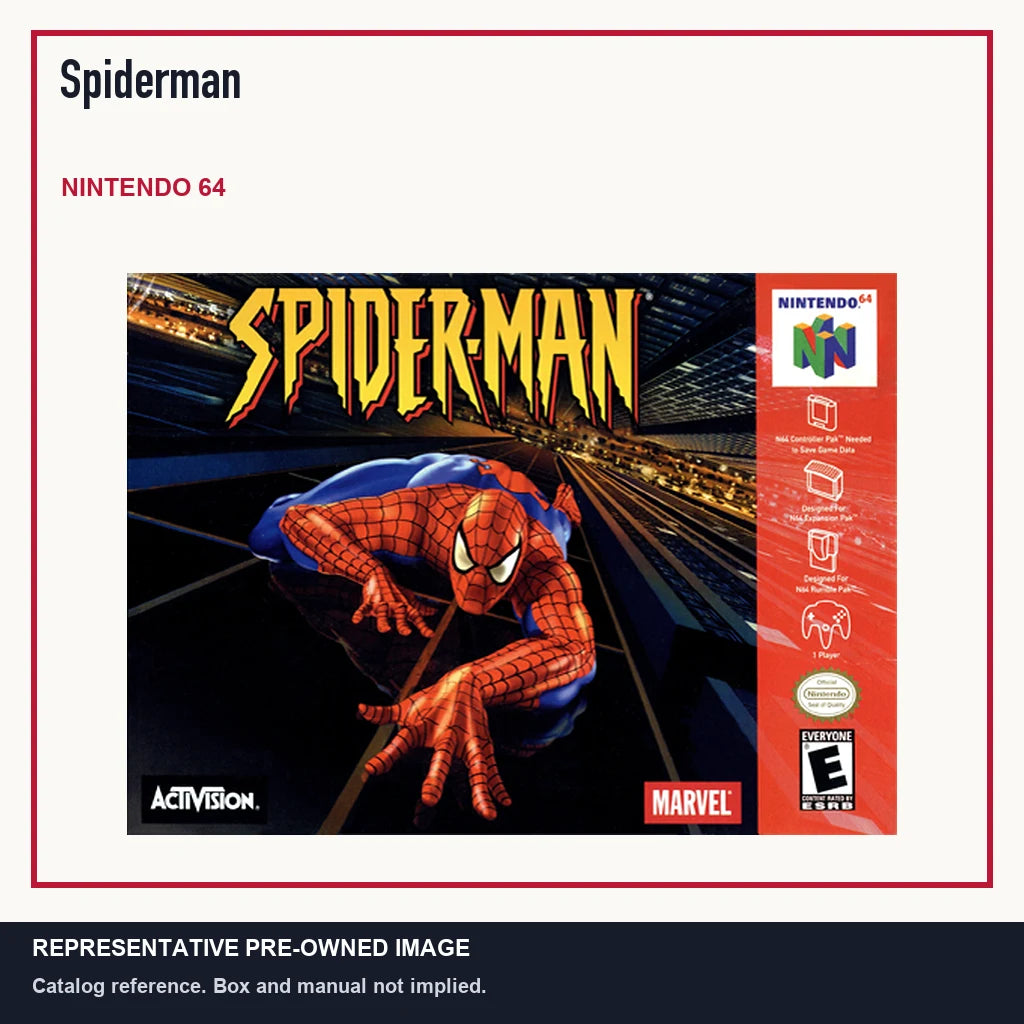 Representative pre-owned Spiderman (Nintendo 64), minimal product layout.
