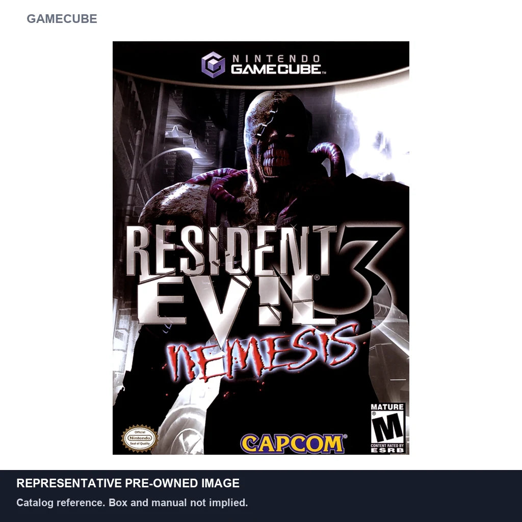 Representative pre-owned Resident Evil 3 Nemesis (GameCube), white product reference.