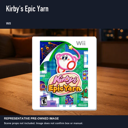Representative pre-owned Kirby's Epic Yarn (Wii), product image in a styled room scene.
