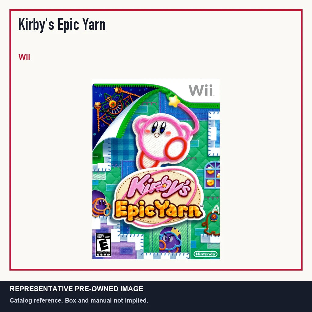 Representative pre-owned Kirby's Epic Yarn (Wii), minimal product layout.