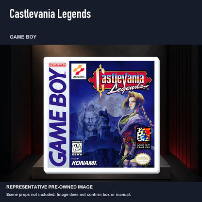 Representative pre-owned Castlevania Legends (Game Boy), product image on a display panel.