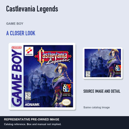Representative pre-owned Castlevania Legends (Game Boy), full image with detail inset.