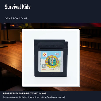 Representative pre-owned Survival Kids (Game Boy Color), product image in a styled desk scene.
