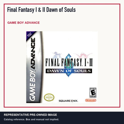 Representative pre-owned Final Fantasy I & II Dawn of Souls (Game Boy Advance), minimal product layout.