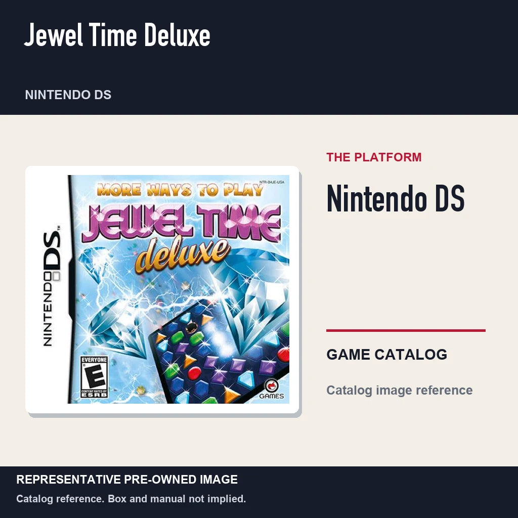 Representative pre-owned Jewel Time Deluxe (Nintendo DS), platform product layout.