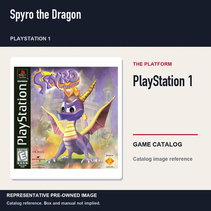 Representative pre-owned Spyro the Dragon (PlayStation 1), platform product layout.