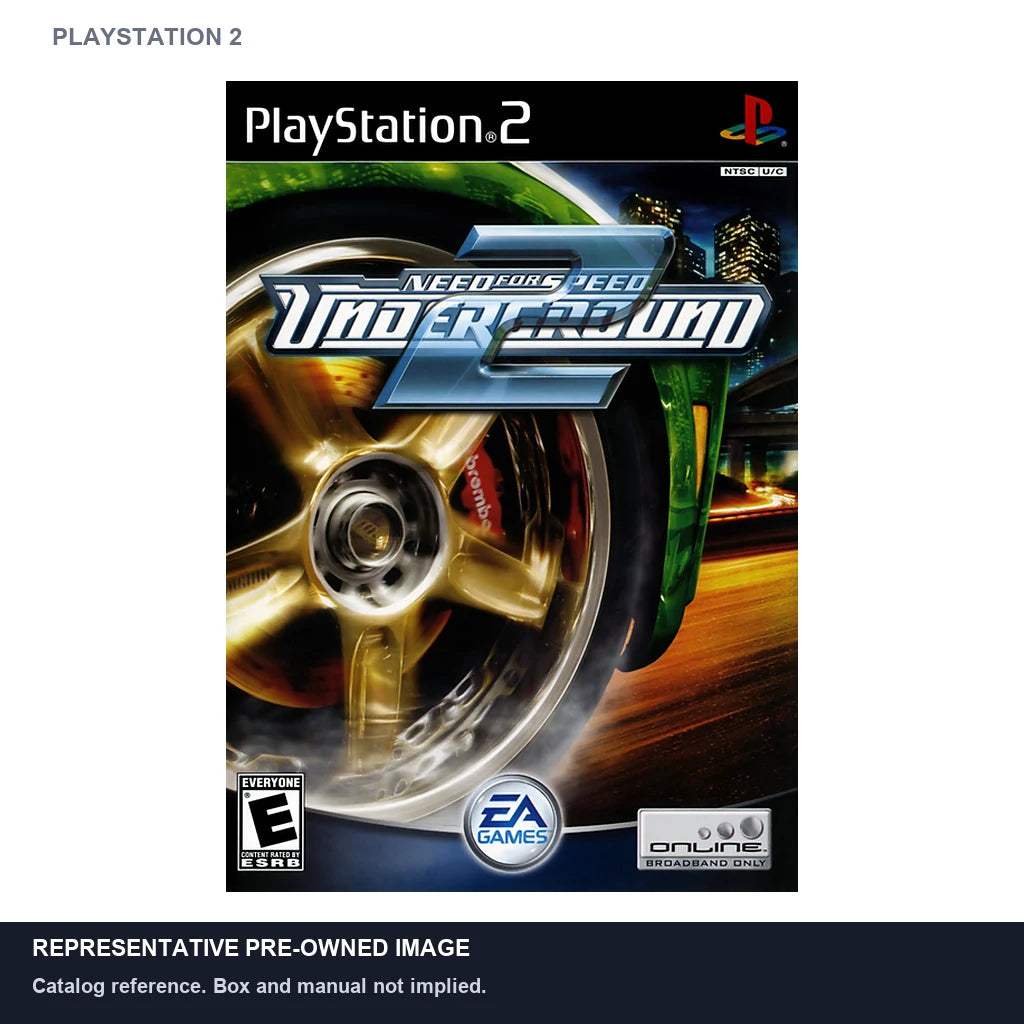 Representative pre-owned Need for Speed Underground 2 (PlayStation 2), white product reference.