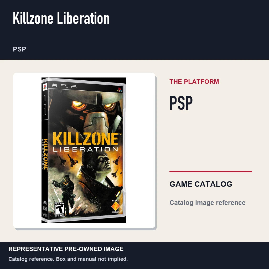 Representative pre-owned Killzone Liberation (PSP), platform product layout.