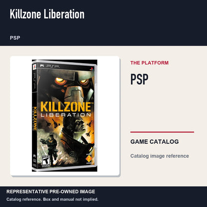 Representative pre-owned Killzone Liberation (PSP), platform product layout.