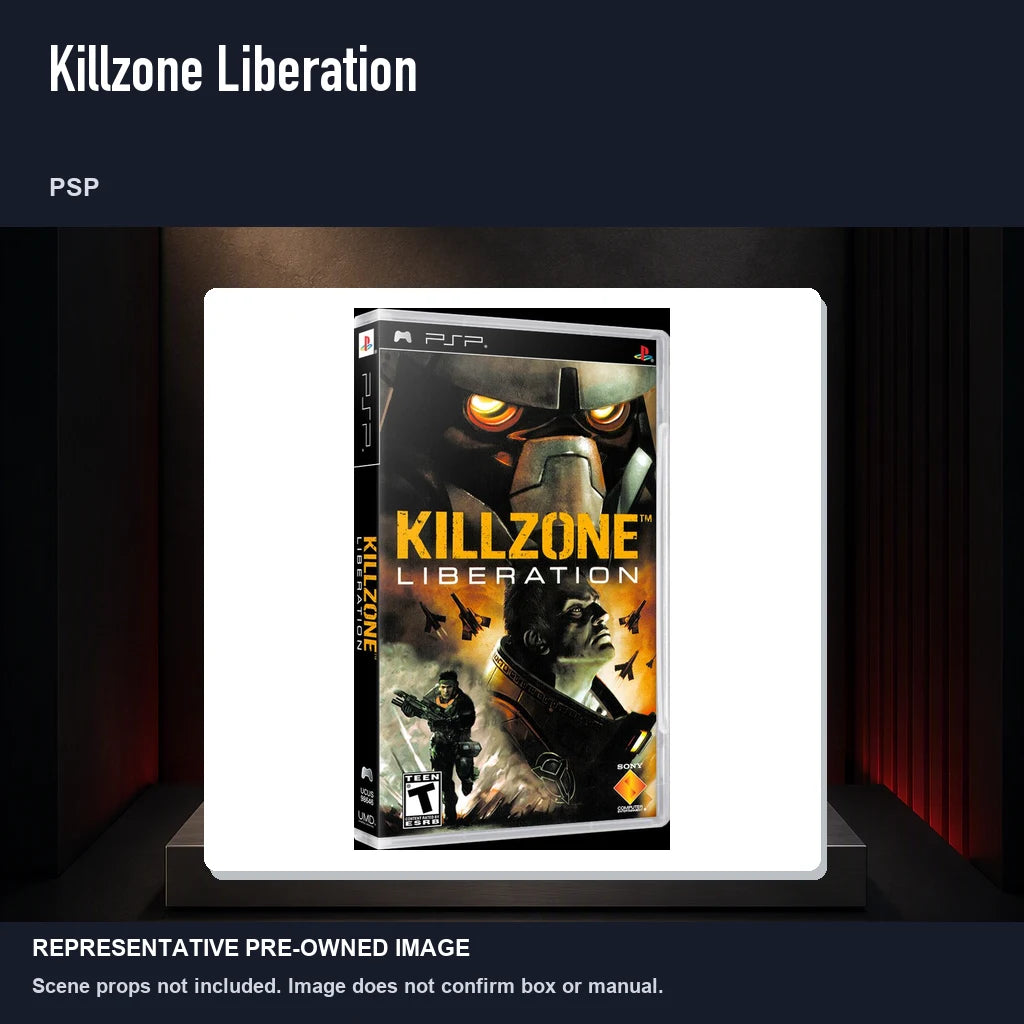 Representative pre-owned Killzone Liberation (PSP), product image on a display panel.