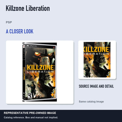 Representative pre-owned Killzone Liberation (PSP), full image with detail inset.