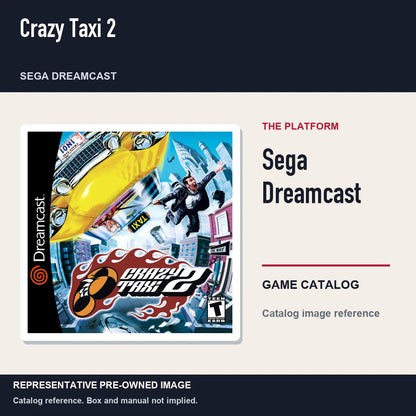 Representative pre-owned Crazy Taxi 2 (Sega Dreamcast), platform product layout.