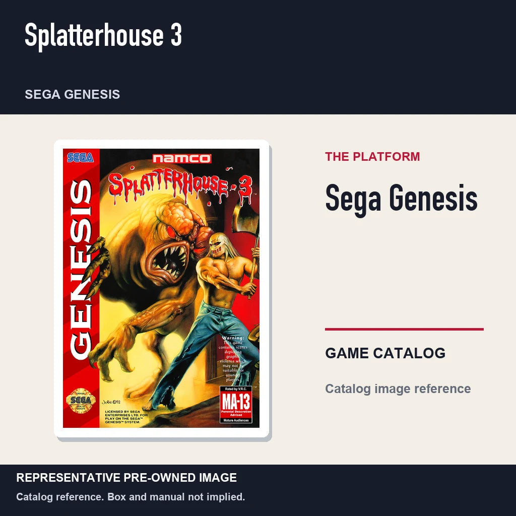 Representative pre-owned Splatterhouse 3 (Sega Genesis), platform product layout.