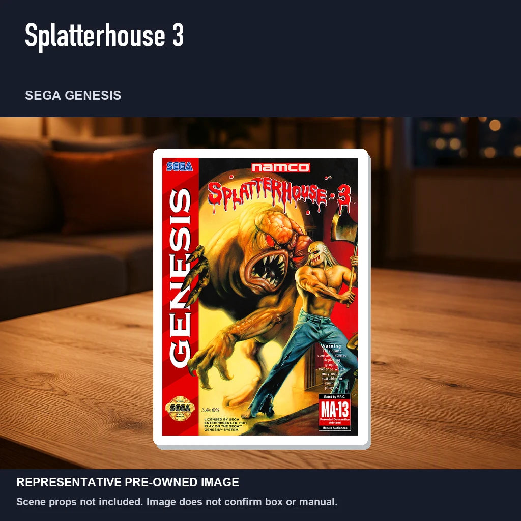 Representative pre-owned Splatterhouse 3 (Sega Genesis), product image in a styled room scene.