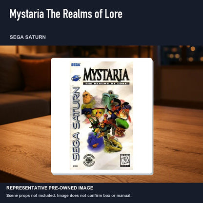 Representative pre-owned Mystaria The Realms of Lore (Sega Saturn), product image in a styled room scene.