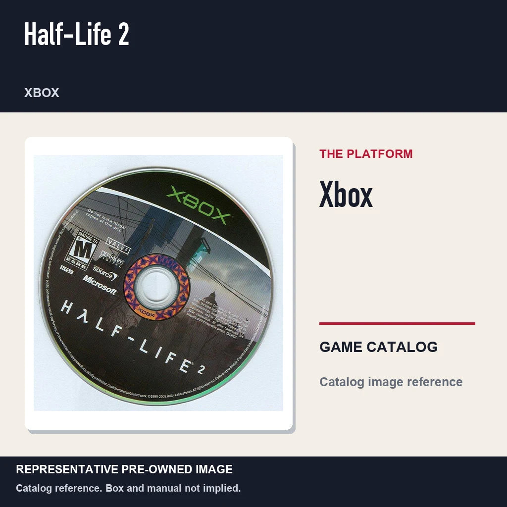 Representative pre-owned Half-Life 2 (Xbox), platform product layout.