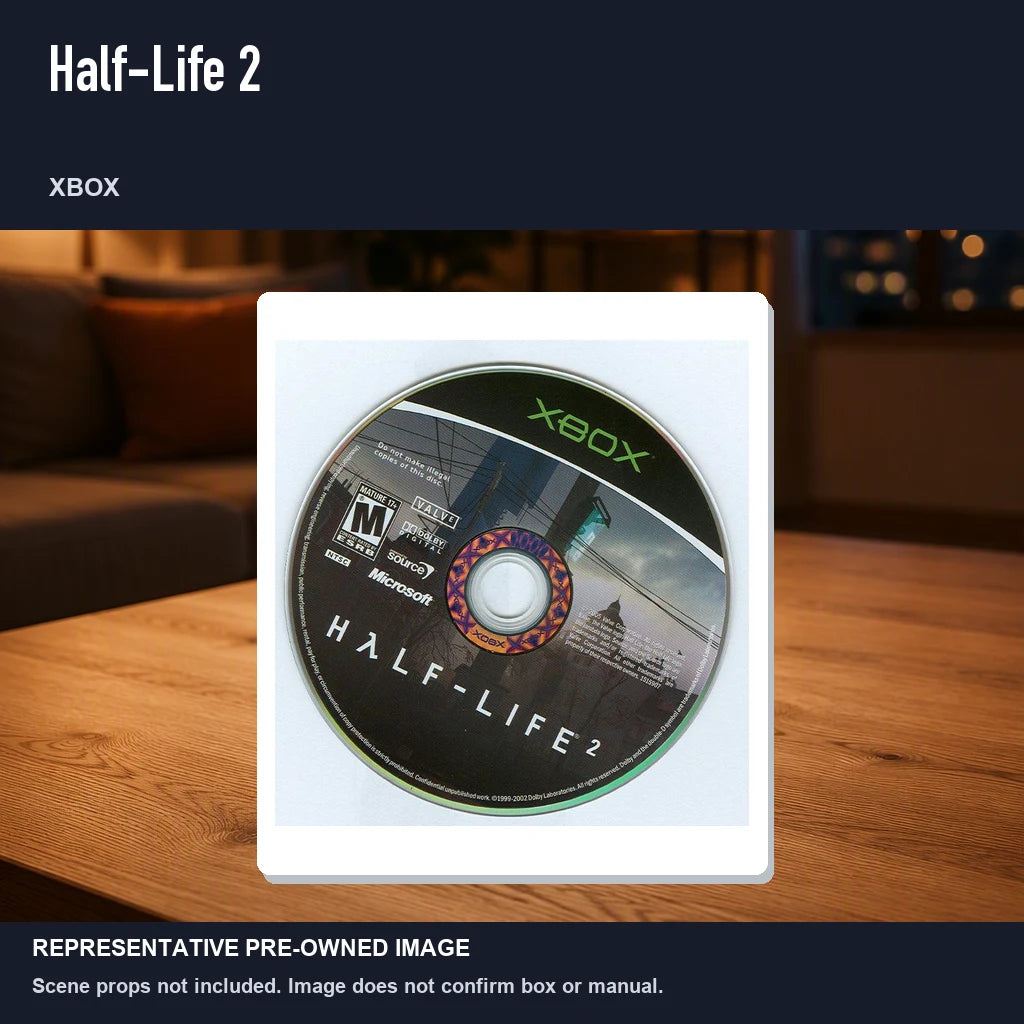 Representative pre-owned Half-Life 2 (Xbox), product image in a styled room scene.