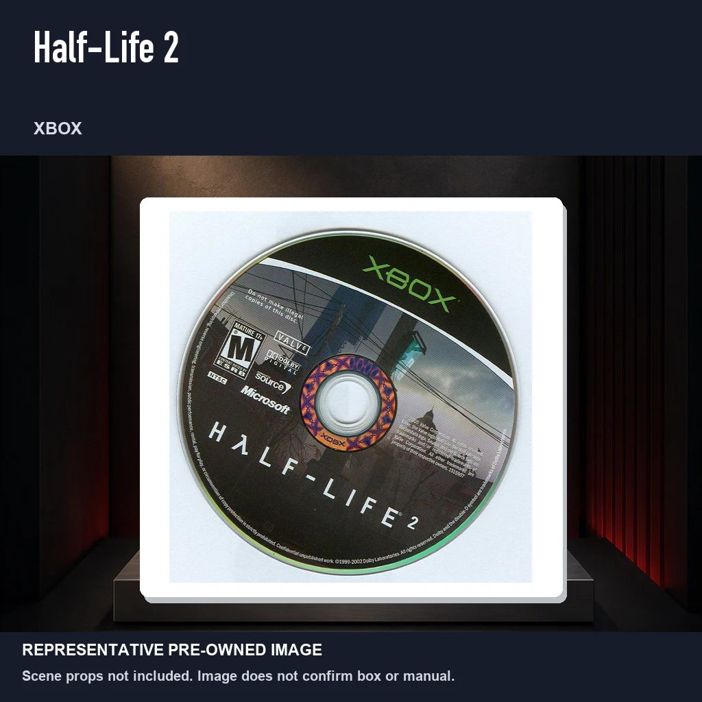 Representative pre-owned Half-Life 2 (Xbox), product image on a display panel.