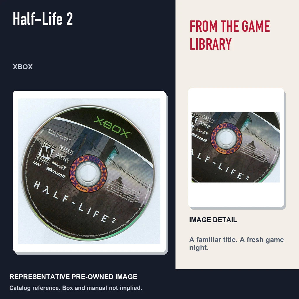 Representative pre-owned Half-Life 2 (Xbox), editorial image and detail.