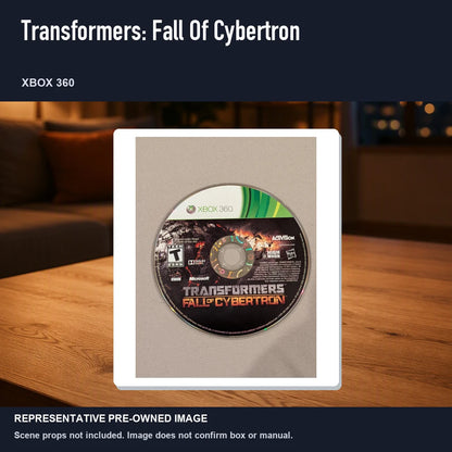 Representative pre-owned Transformers: Fall Of Cybertron (Xbox 360), product image in a styled room scene.