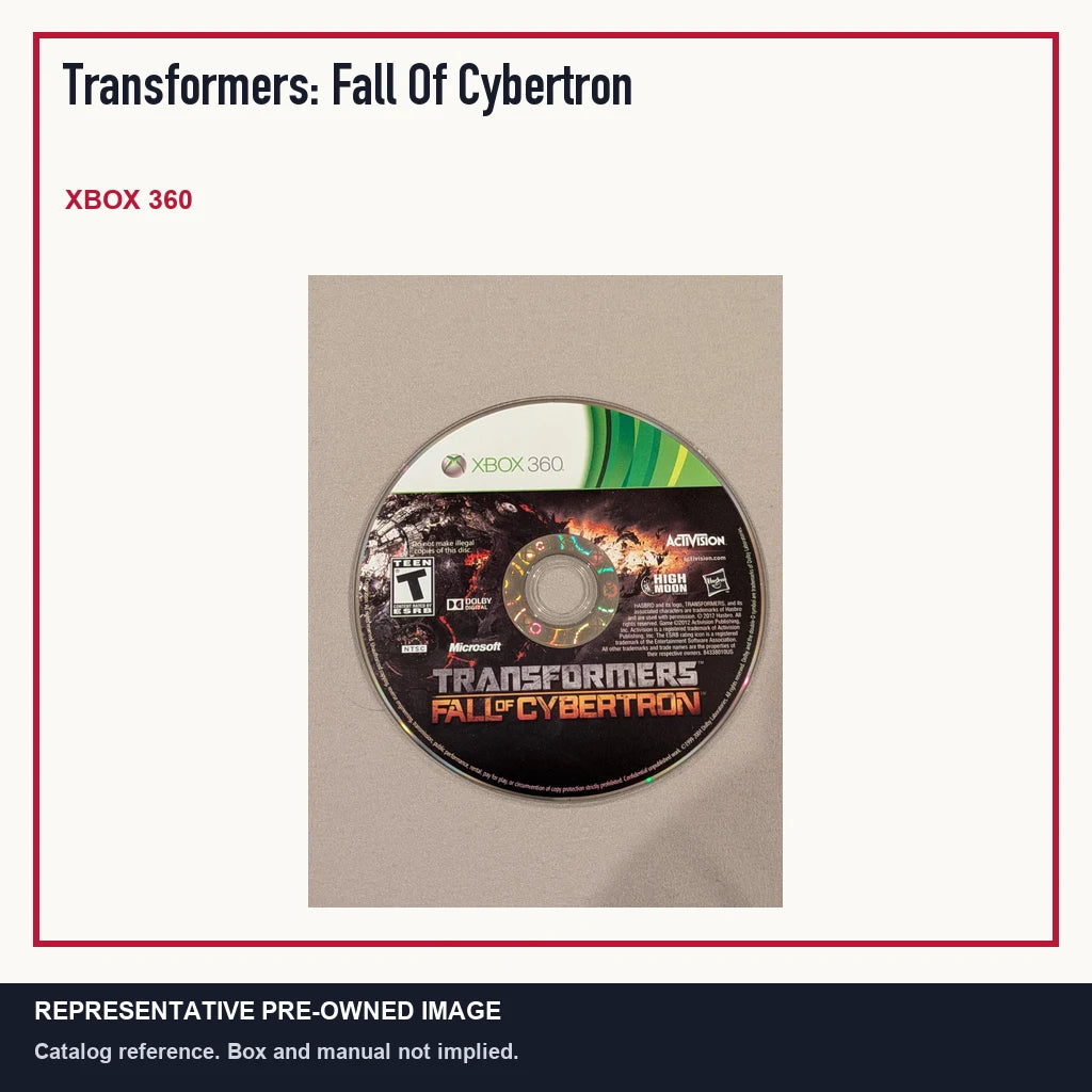 Representative pre-owned Transformers: Fall Of Cybertron (Xbox 360), minimal product layout.