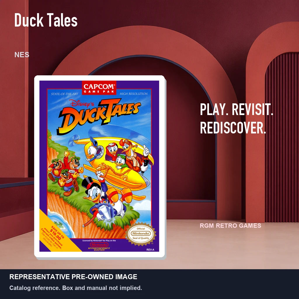 Representative pre-owned Duck Tales (NES), red retro product layout.