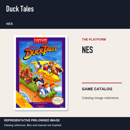 Representative pre-owned Duck Tales (NES), platform product layout.