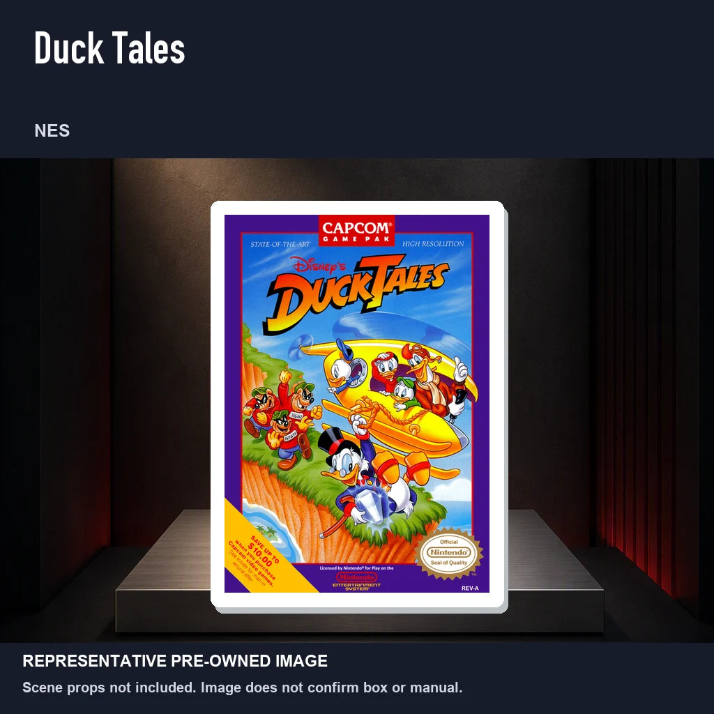 Representative pre-owned Duck Tales (NES), product image on a display panel.