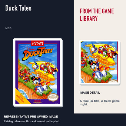 Representative pre-owned Duck Tales (NES), editorial image and detail.
