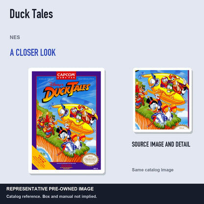 Representative pre-owned Duck Tales (NES), full image with detail inset.