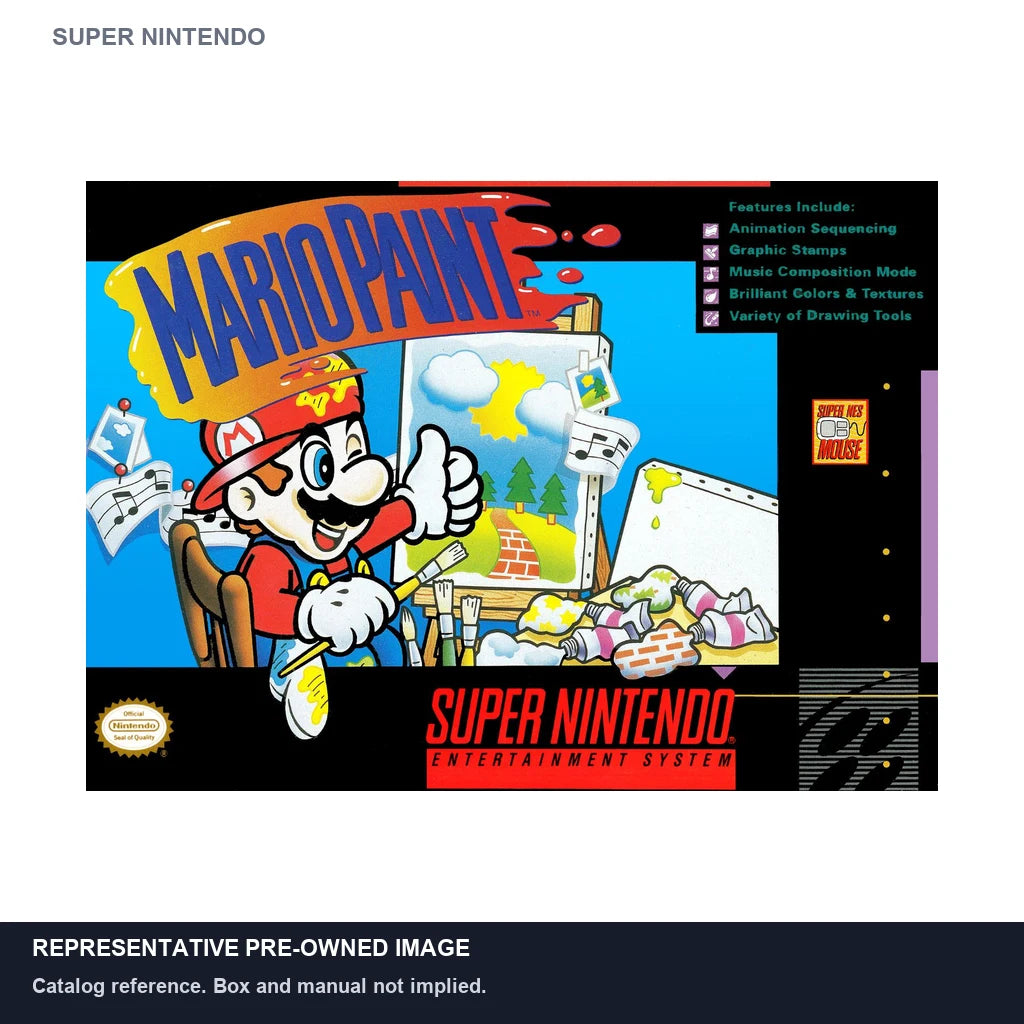 Representative pre-owned Mario Paint (Super Nintendo), white product reference.
