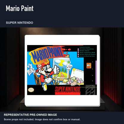 Representative pre-owned Mario Paint (Super Nintendo), product image on a display panel.