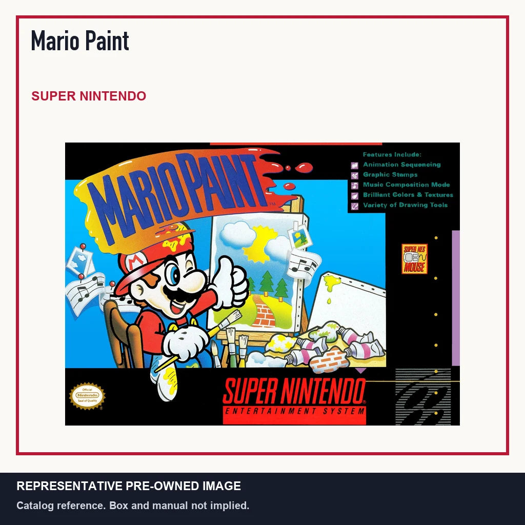 Representative pre-owned Mario Paint (Super Nintendo), minimal product layout.