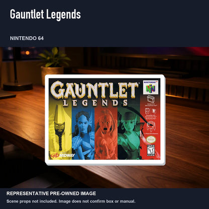 Representative pre-owned Gauntlet Legends (Nintendo 64), product image in a styled desk scene.