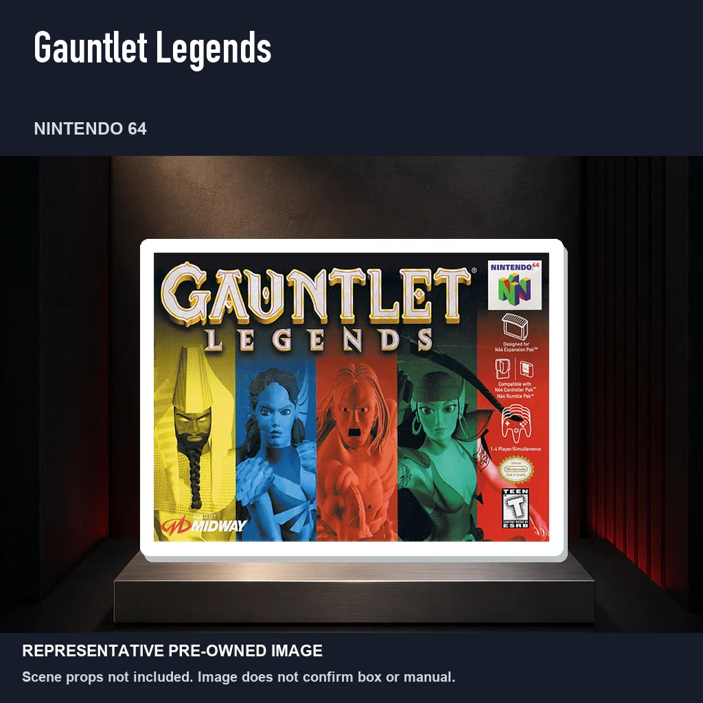 Representative pre-owned Gauntlet Legends (Nintendo 64), product image on a display panel.