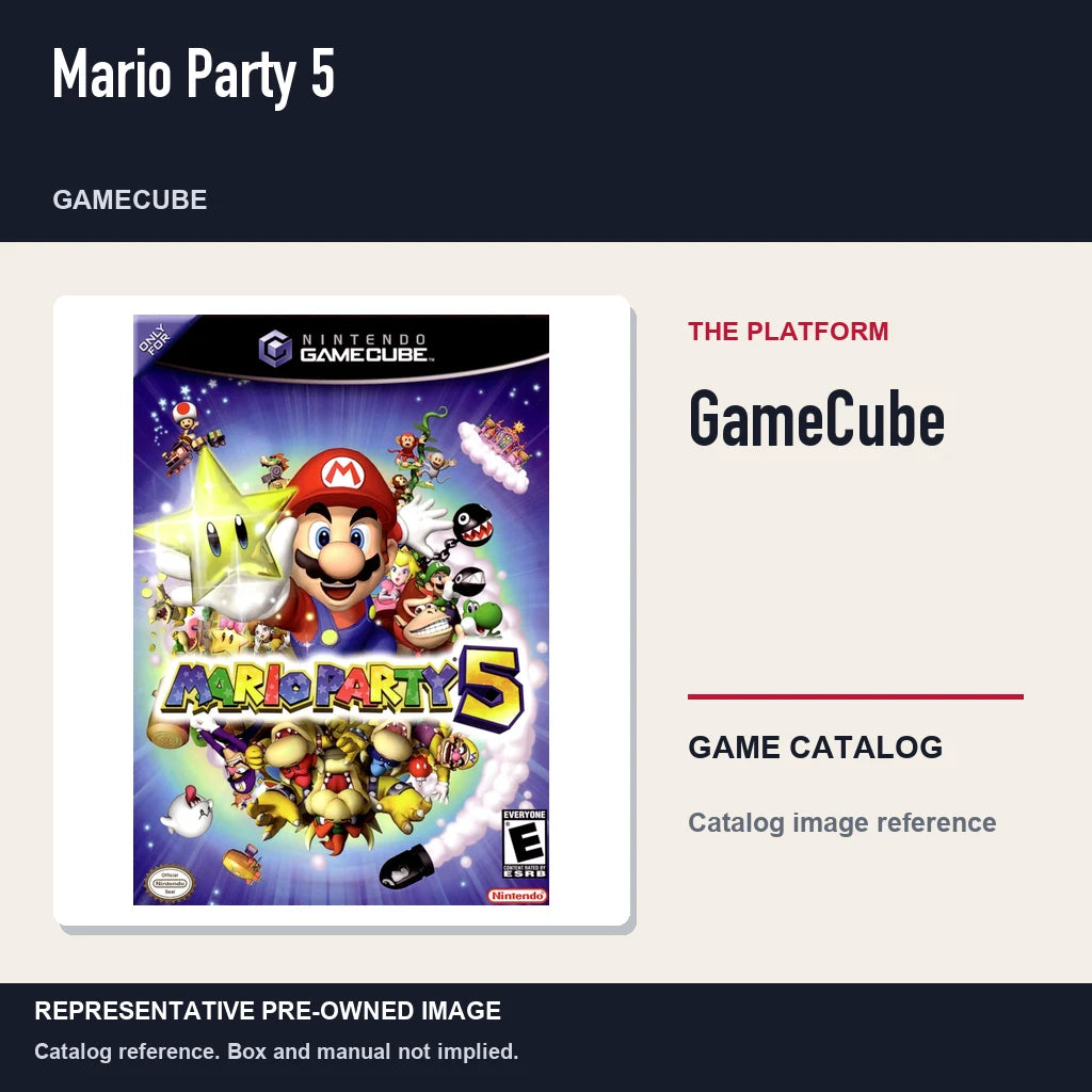 Representative pre-owned Mario Party 5 (GameCube), platform product layout.