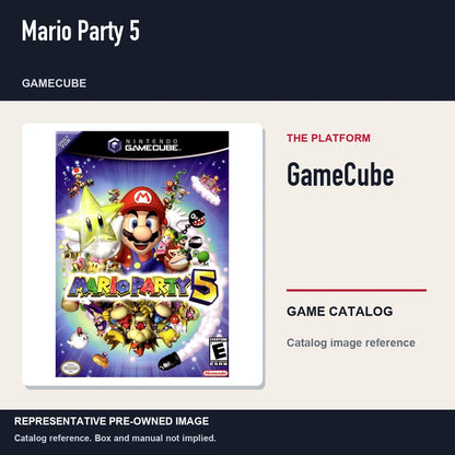 Representative pre-owned Mario Party 5 (GameCube), platform product layout.