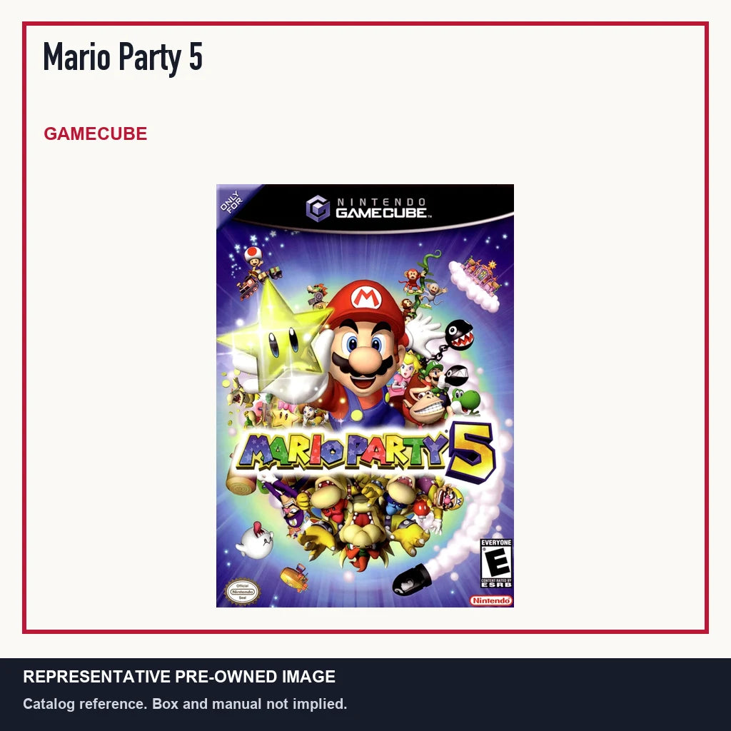Representative pre-owned Mario Party 5 (GameCube), minimal product layout.