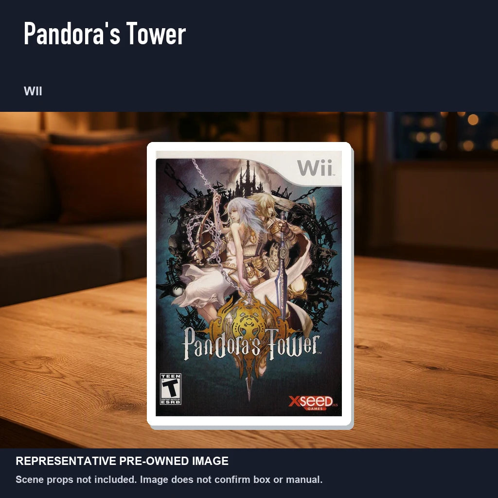 Representative pre-owned Pandora's Tower (Wii), product image in a styled room scene.