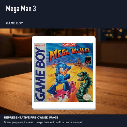 Representative pre-owned Mega Man 3 (Game Boy), product image in a styled room scene.