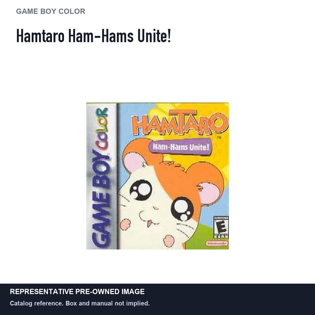 Representative pre-owned Hamtaro Ham-Hams Unite! (Game Boy Color), white product reference.