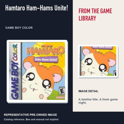 Representative pre-owned Hamtaro Ham-Hams Unite! (Game Boy Color), editorial image and detail.