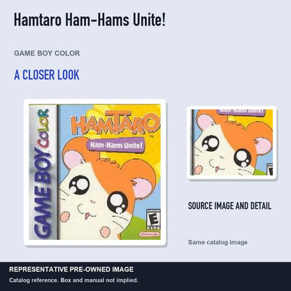 Representative pre-owned Hamtaro Ham-Hams Unite! (Game Boy Color), full image with detail inset.