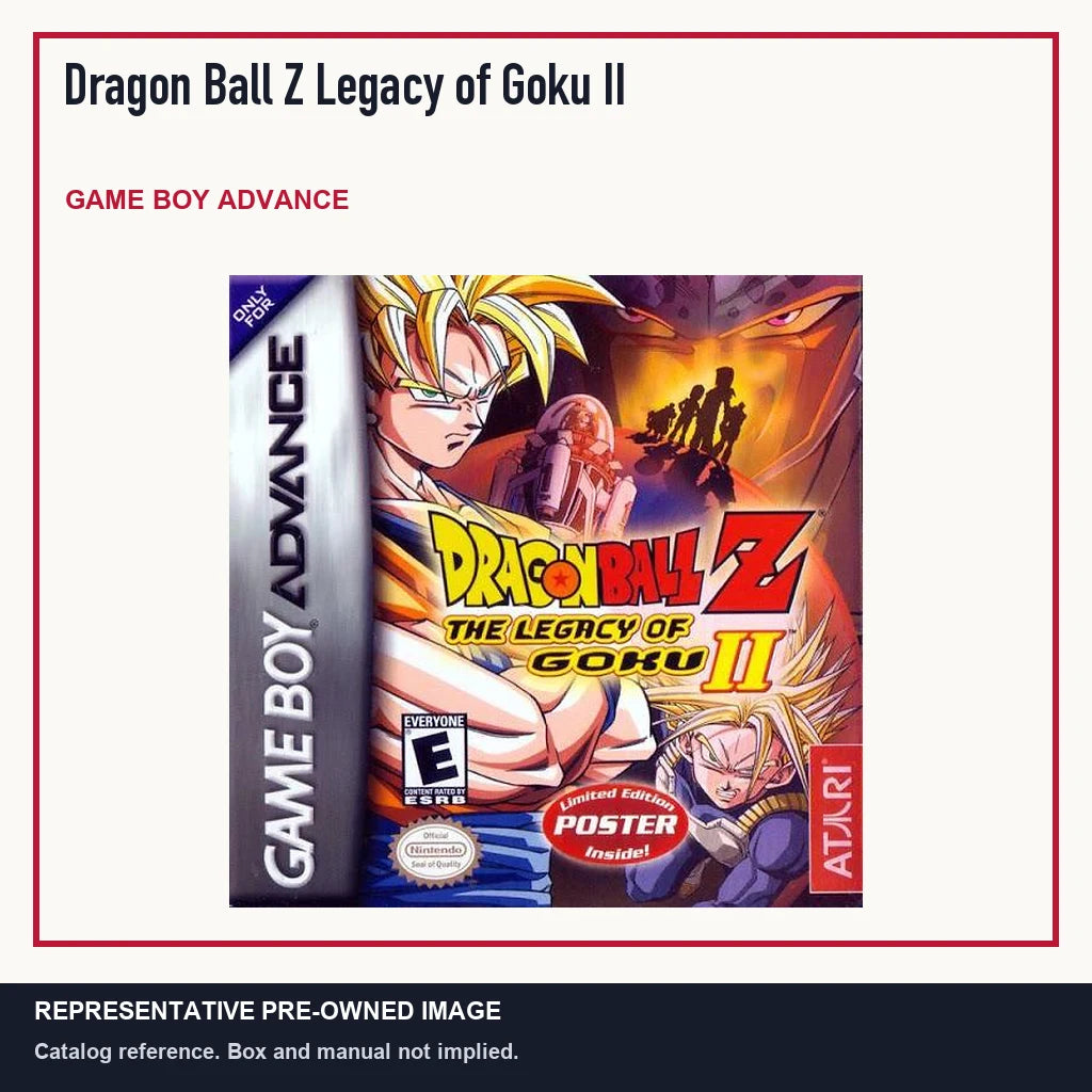Representative pre-owned Dragon Ball Z Legacy of Goku II (Game Boy Advance), minimal product layout.