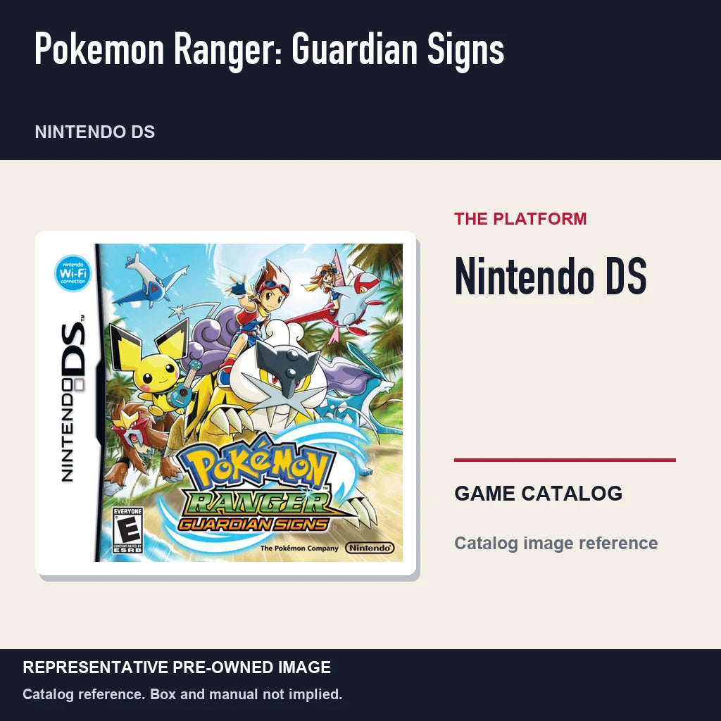 Representative pre-owned Pokemon Ranger: Guardian Signs (Nintendo DS), platform product layout.