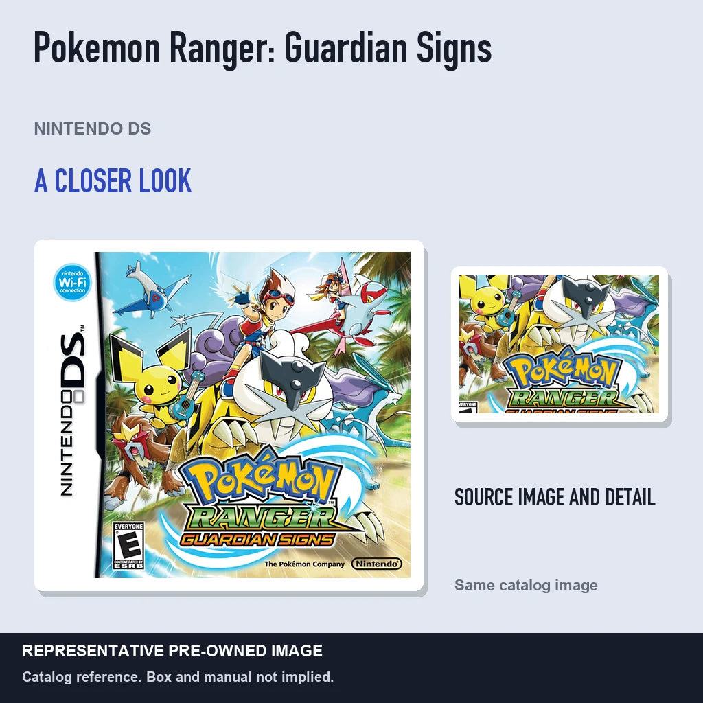 Representative pre-owned Pokemon Ranger: Guardian Signs (Nintendo DS), full image with detail inset.