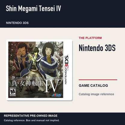 Representative pre-owned Shin Megami Tensei IV (Nintendo 3DS), platform product layout.